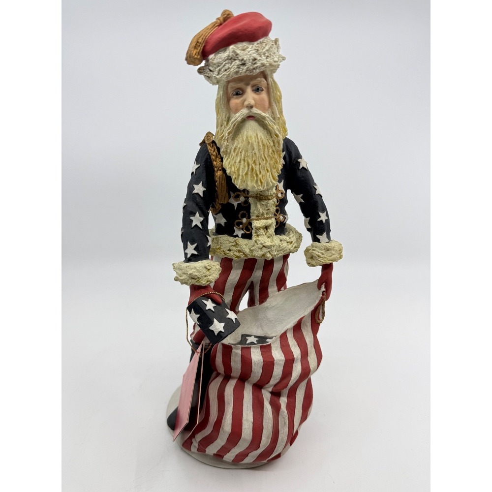 Duncan Royale Figurine History of Santa Civil War 1983 Resin Patriotic Red Blue